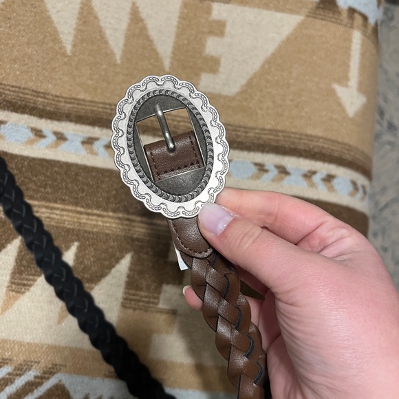 Levi's Accessories - Levi Braided Brown Leather Belt with Silver Buckle